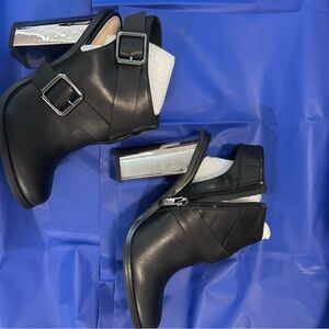 Chinese Laundry Black Heeled Boots with Silver Accents